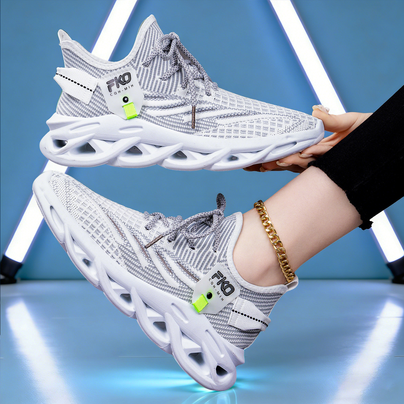 Men's Breathable Knit Sneakers - Outdoor Sport Gym 评论和价格