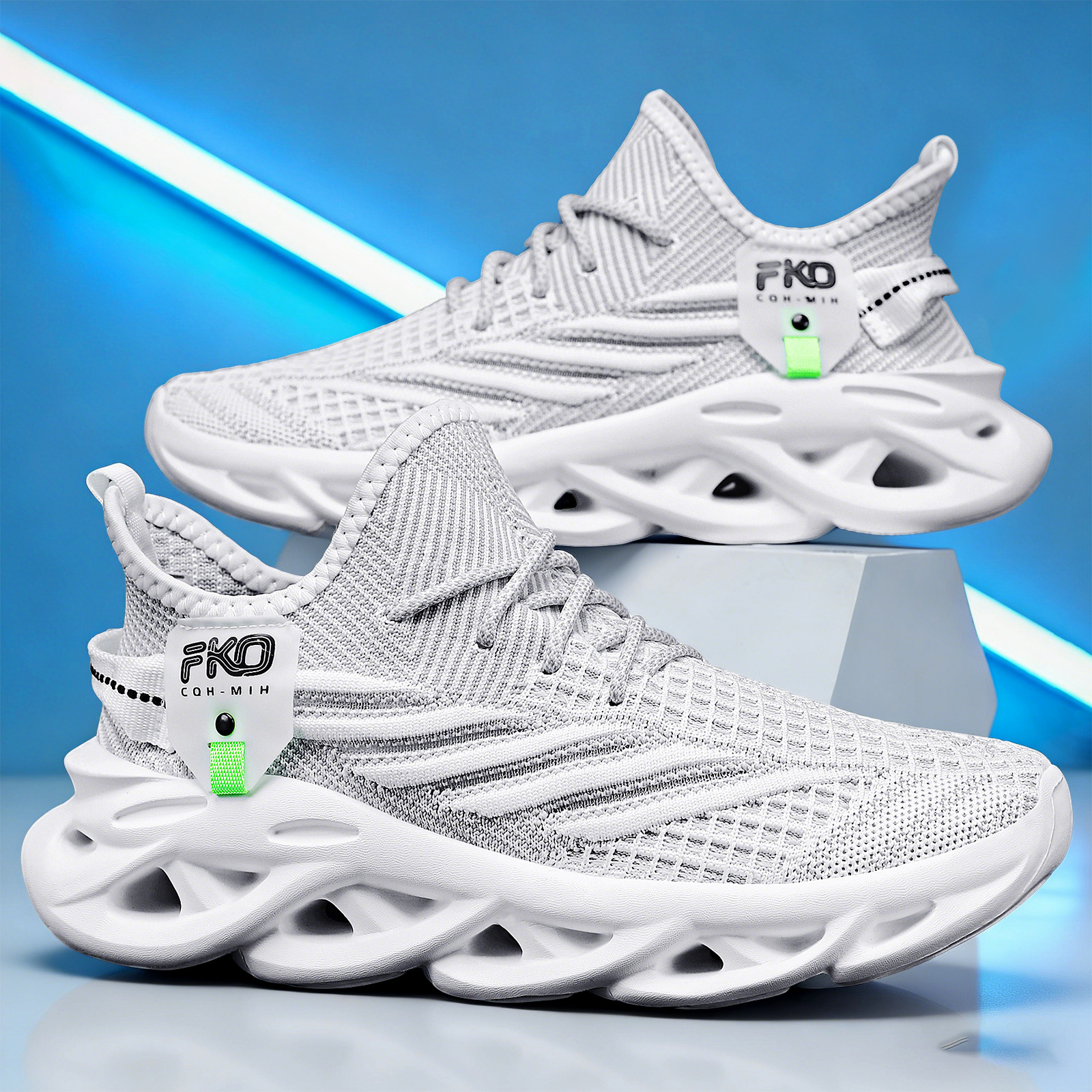 Men's Breathable Knit Sneakers - Outdoor Sport Gym 评论和价格
