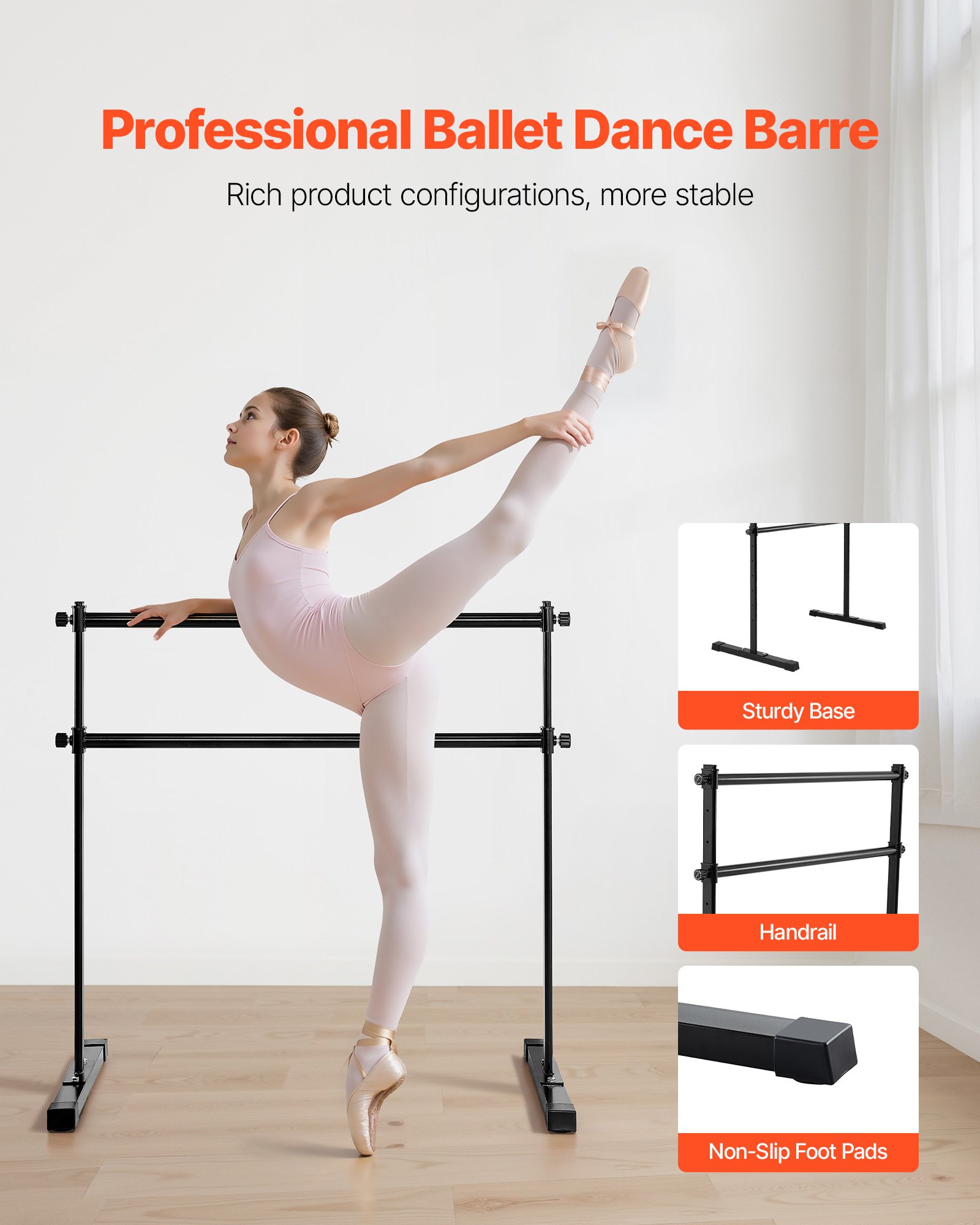 Ballet Barre, 4 Ft Double Barr - Gymnastic Bar Home 评论和价格