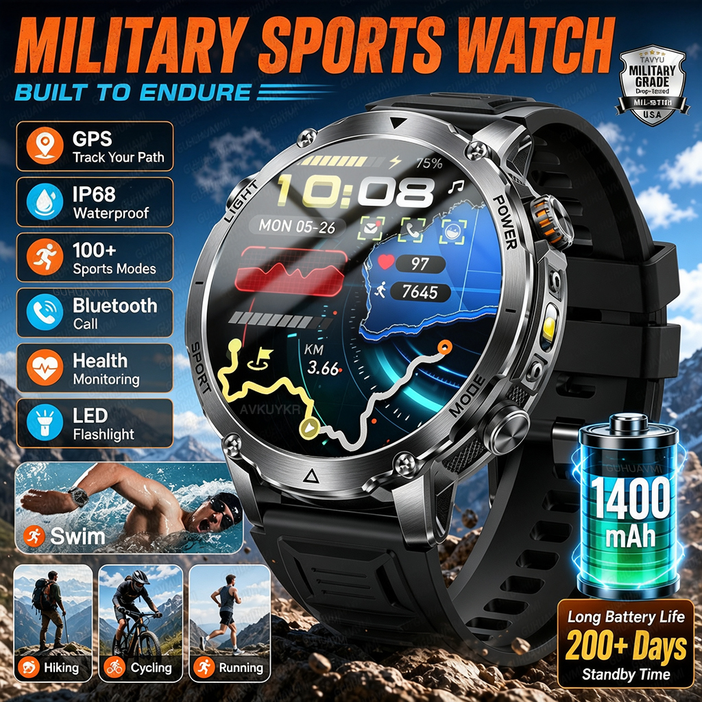 1400mAh GPS Smart Watch Men 20 - Definition Of Outdoor Sport 评论和价格